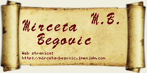 Mirčeta Begović vizit kartica
